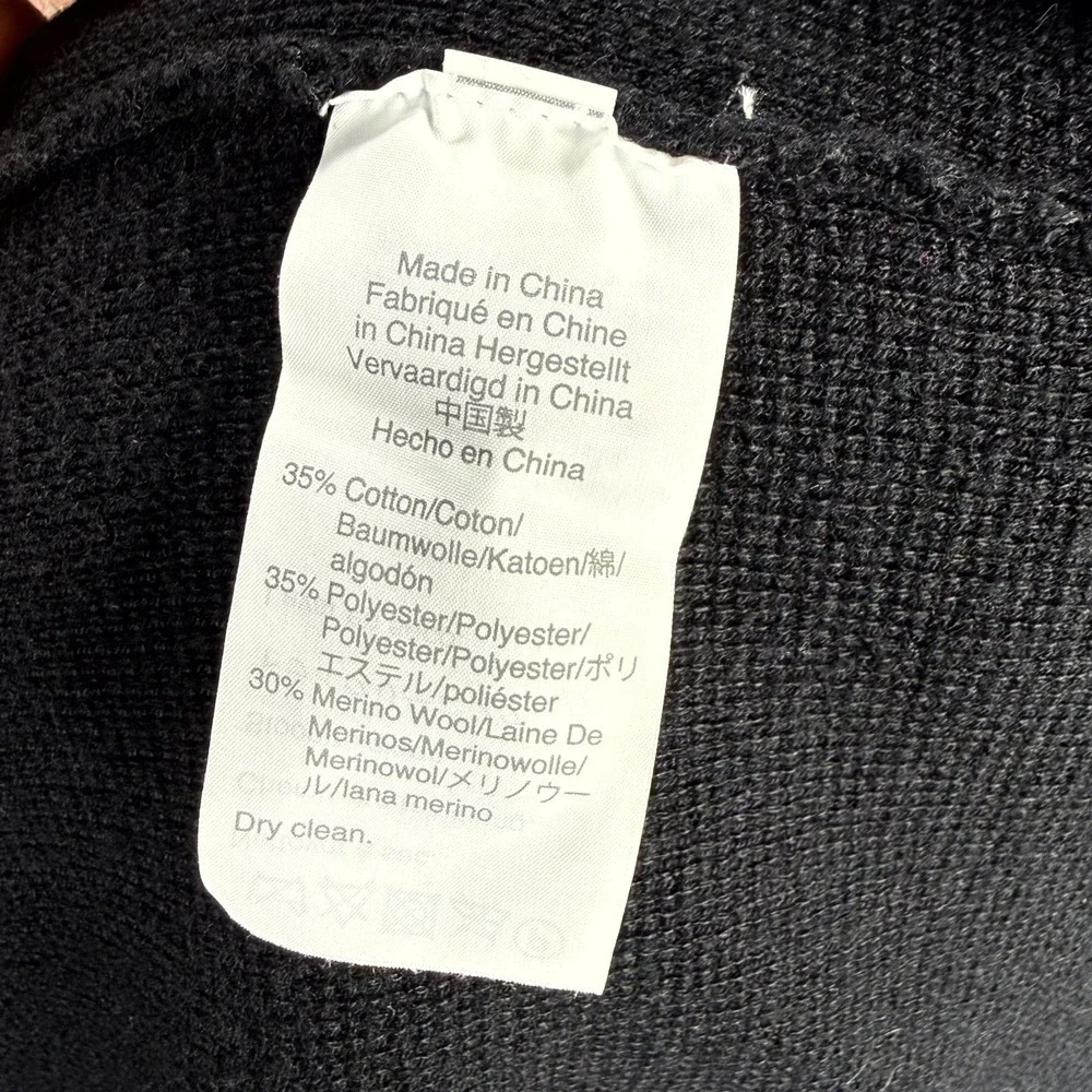 J.Crew Open Cardigan‎ Merino Wool Blend Womens XS Black Knitted Long Sleeve